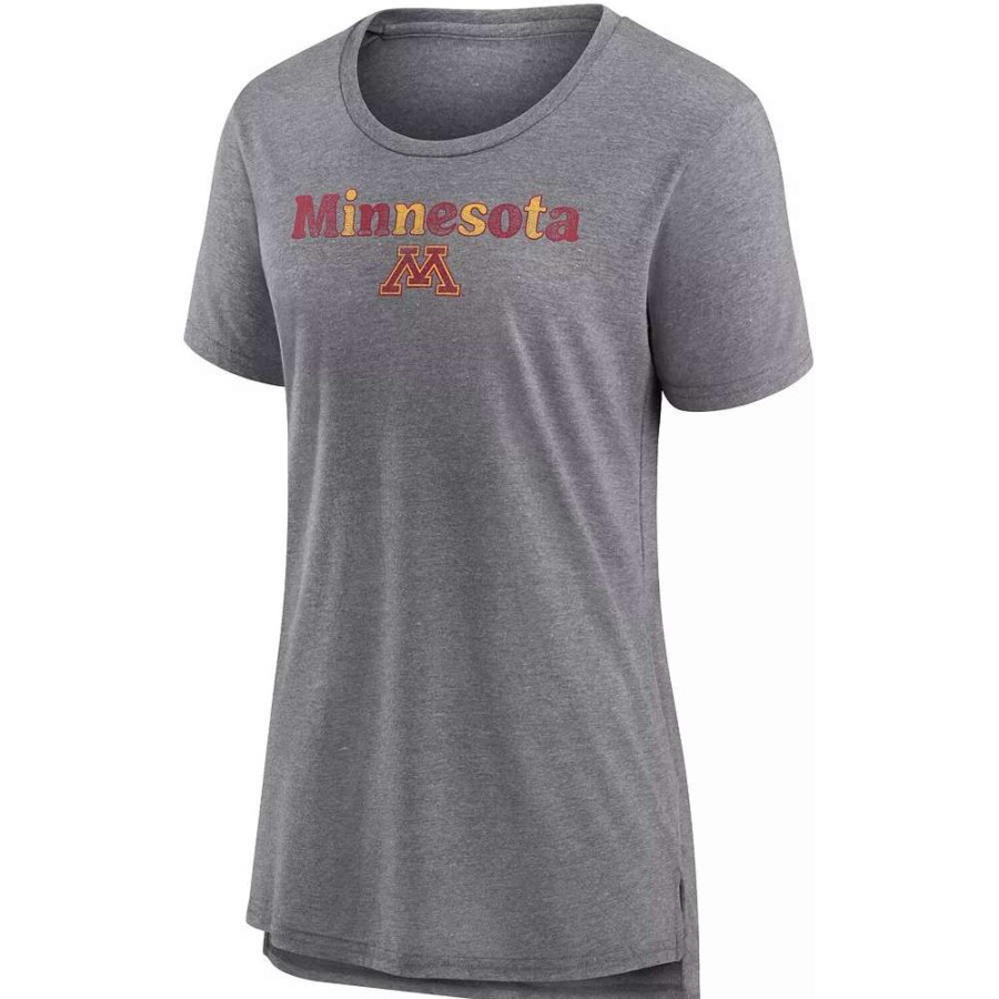 Tops * | Women'S Fanatics Branded Heathered Gray Minnesota Golden Gophers Breakneck Speed Tri-Blend T-Shirt