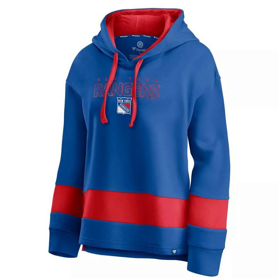 Tops * | Women'S Fanatics Branded Blue/Red New York Rangers Colors Of Pride Colorblock Pullover Hoodie