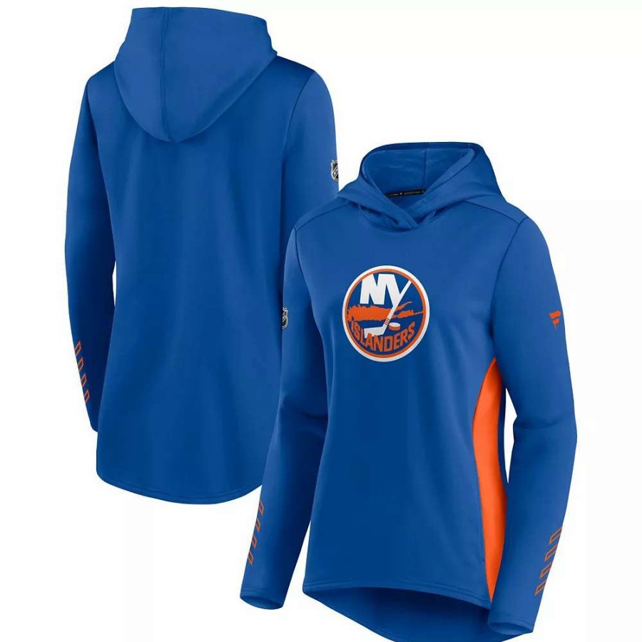 Tops * | Women'S Fanatics Branded Royal/Orange New York Islanders Authentic Pro Locker Room Pullover Hoodie