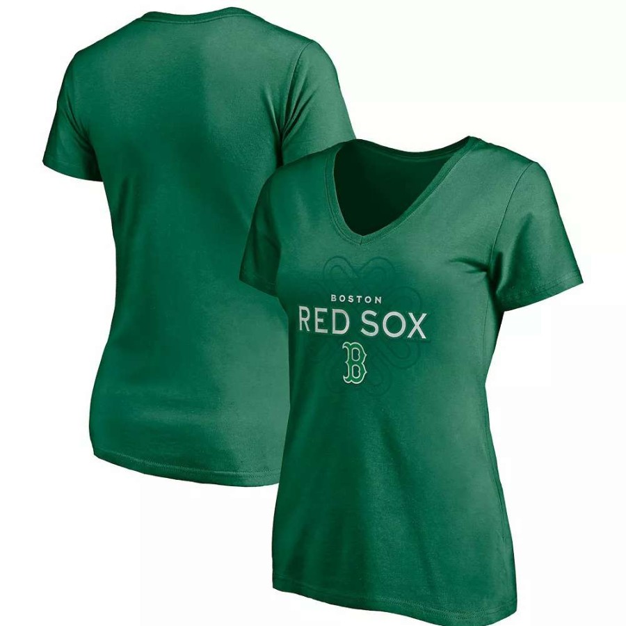 Tops * | Women'S Fanatics Branded Kelly Green Boston Red Sox St. Patrick'S Day Celtic Knot V-Neck T-Shirt