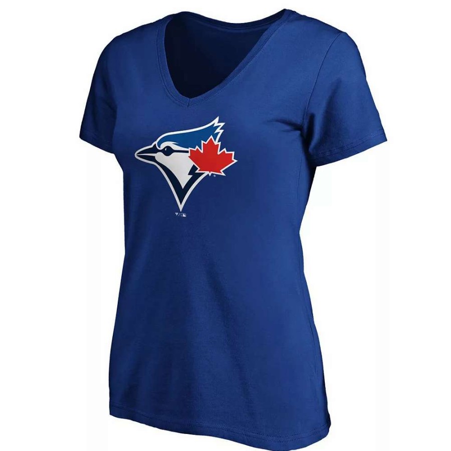 Tops * | Women'S Fanatics Branded Royal Toronto Blue Jays Plus Size Core Official Logo V-Neck T-Shirt