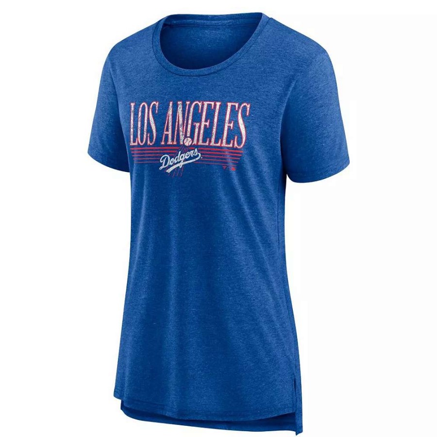 Tops * | Women'S Fanatics Branded Heathered Royal Los Angeles Dodgers Cooperstown Collection True Classics Tri-Blend T-Shirt