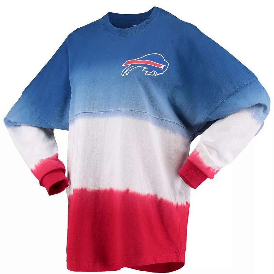 Tops * | Women'S Fanatics Branded Royal/Red Buffalo Bills Ombre Long Sleeve T-Shirt