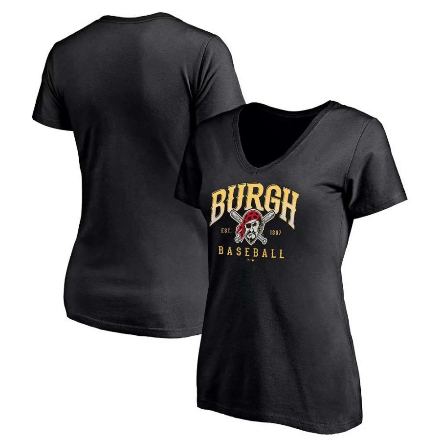 Tops * | Women'S Fanatics Branded Black Pittsburgh Pirates Hometown V-Neck T-Shirt