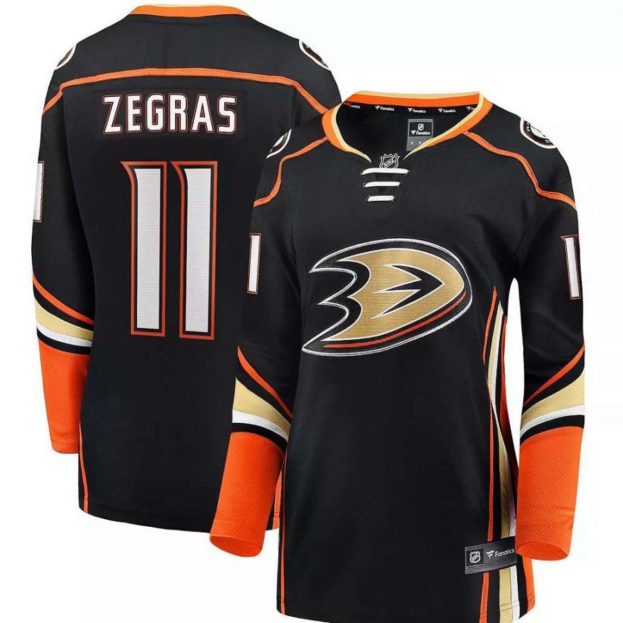 Tops * | Women'S Fanatics Branded Trevor Zegras Black Anaheim Ducks Home Breakaway Player Jersey