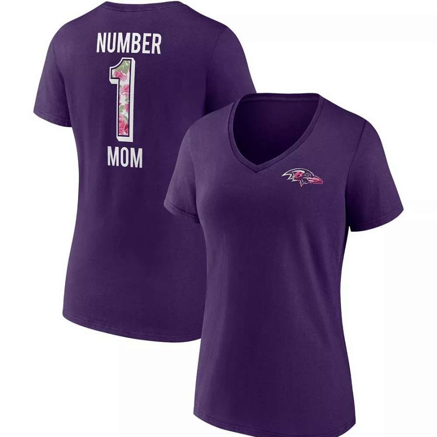 Tops * | Women'S Fanatics Branded Purple Baltimore Ravens Team Mother'S Day V-Neck T-Shirt