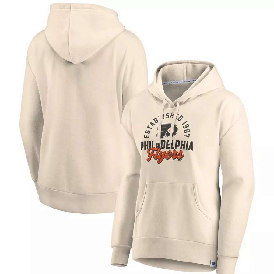 Tops * | Women'S Fanatics Branded Cream Philadelphia Flyers Carry The Puck Pullover Hoodie Sweatshirt