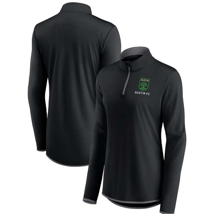 Outerwear * | Women'S Fanatics Branded Black Austin Fc Worth The Drive Quarter-Zip Top