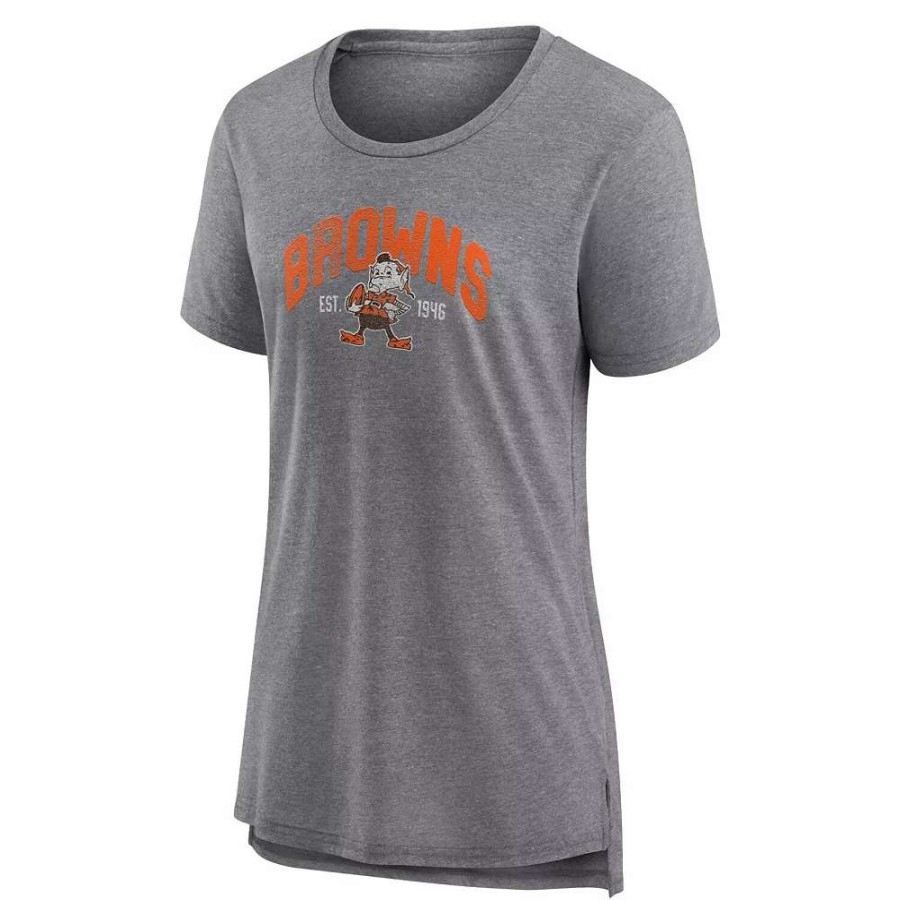 Tops * | Women'S Fanatics Branded Heathered Gray Cleveland Browns Drop Back Modern T-Shirt