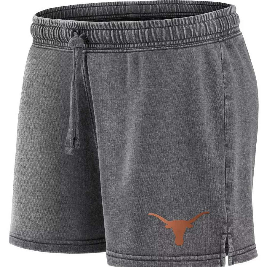 Bottoms * | Women'S Fanatics Branded Heathered Charcoal Texas Longhorns Retro French Terry Shorts