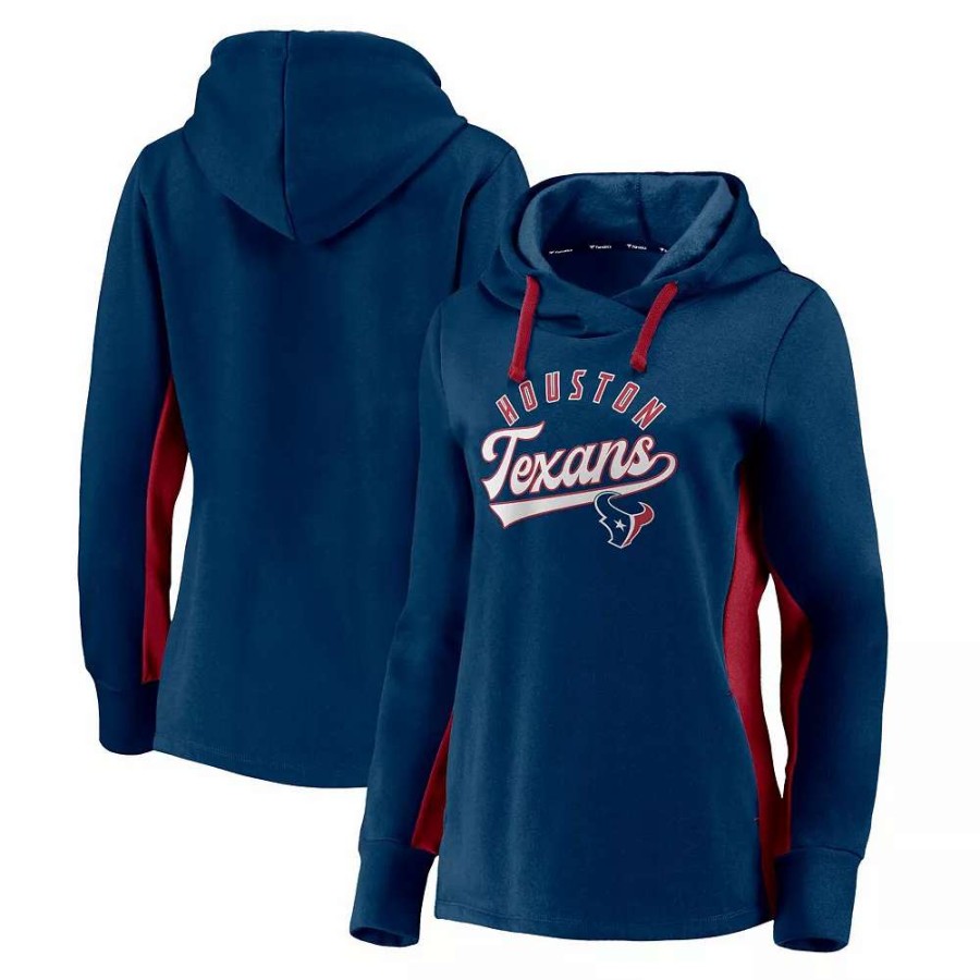 Tops * | Women'S Fanatics Branded Navy/Red Houston Texans Game Ready Pullover Hoodie