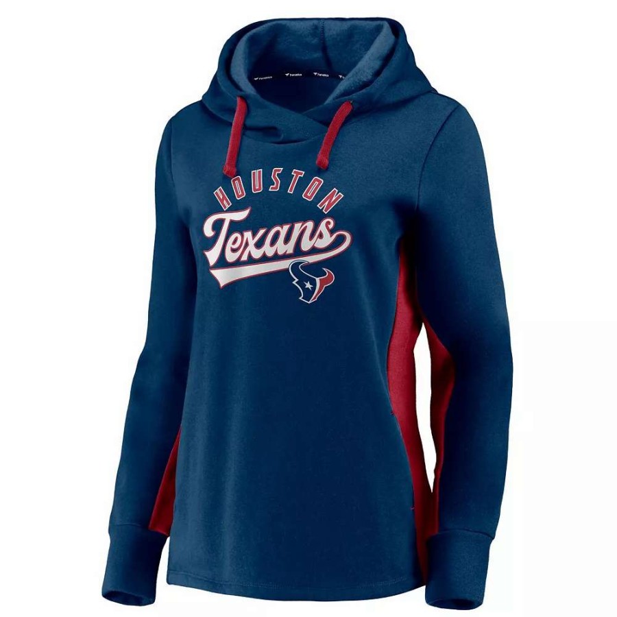 Tops * | Women'S Fanatics Branded Navy/Red Houston Texans Game Ready Pullover Hoodie