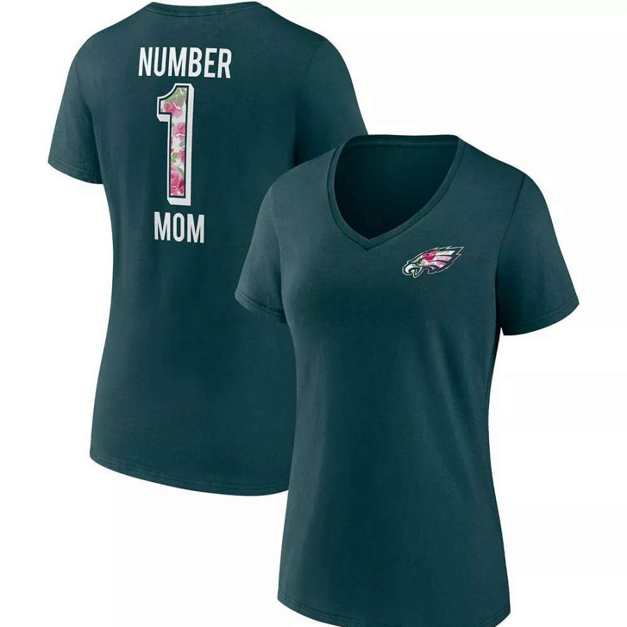 Tops * | Women'S Fanatics Branded Midnight Green Philadelphia Eagles Team Mother'S Day V-Neck T-Shirt