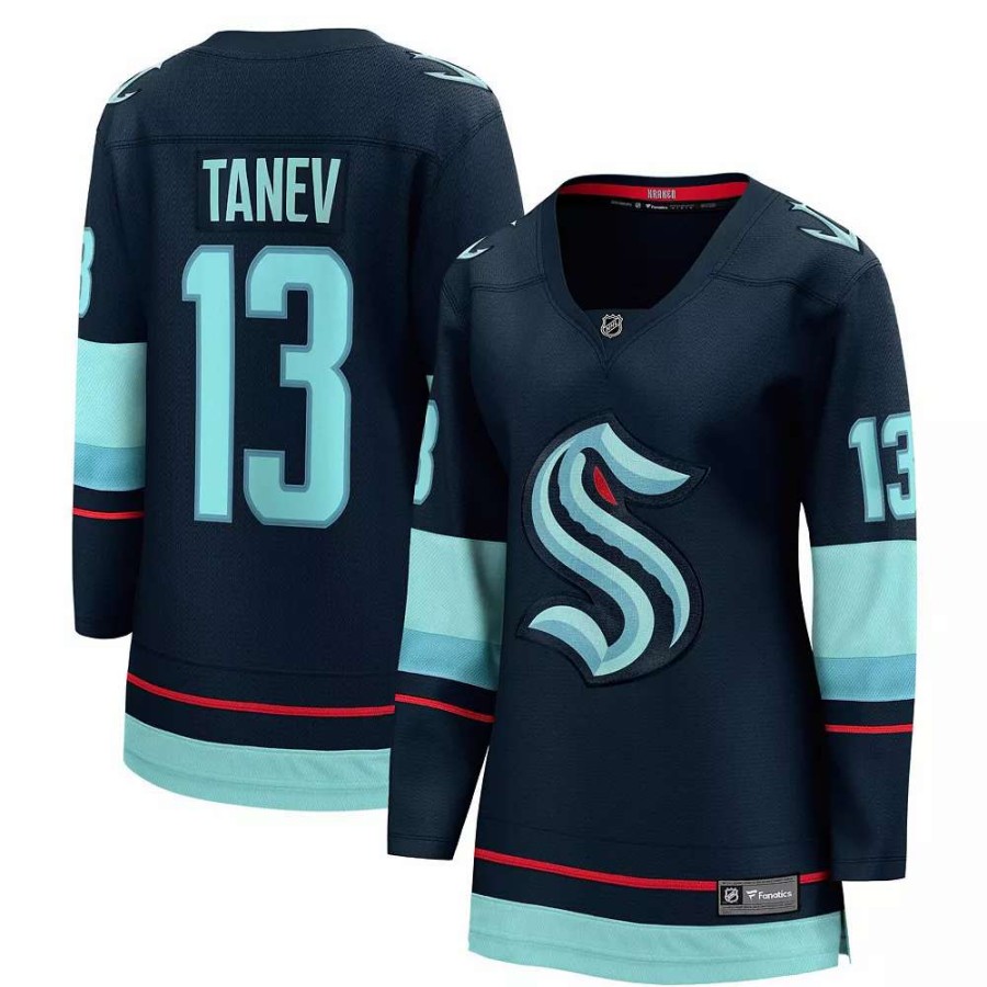 Tops * | Women'S Fanatics Branded Brandon Tanev Deep Sea Blue Seattle Kraken Home Premier Breakaway Player Jersey