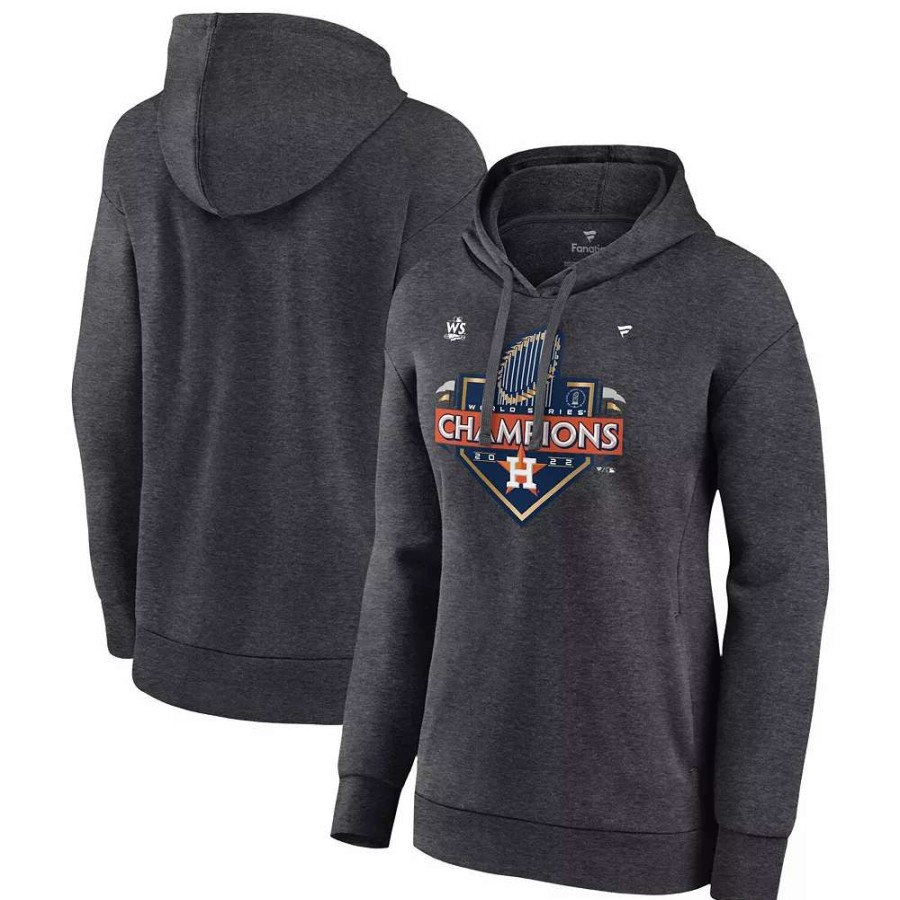 Tops * | Women'S Fanatics Branded Heather Charcoal Houston Astros 2022 World Series Champions Locker Room Pullover Hoodie