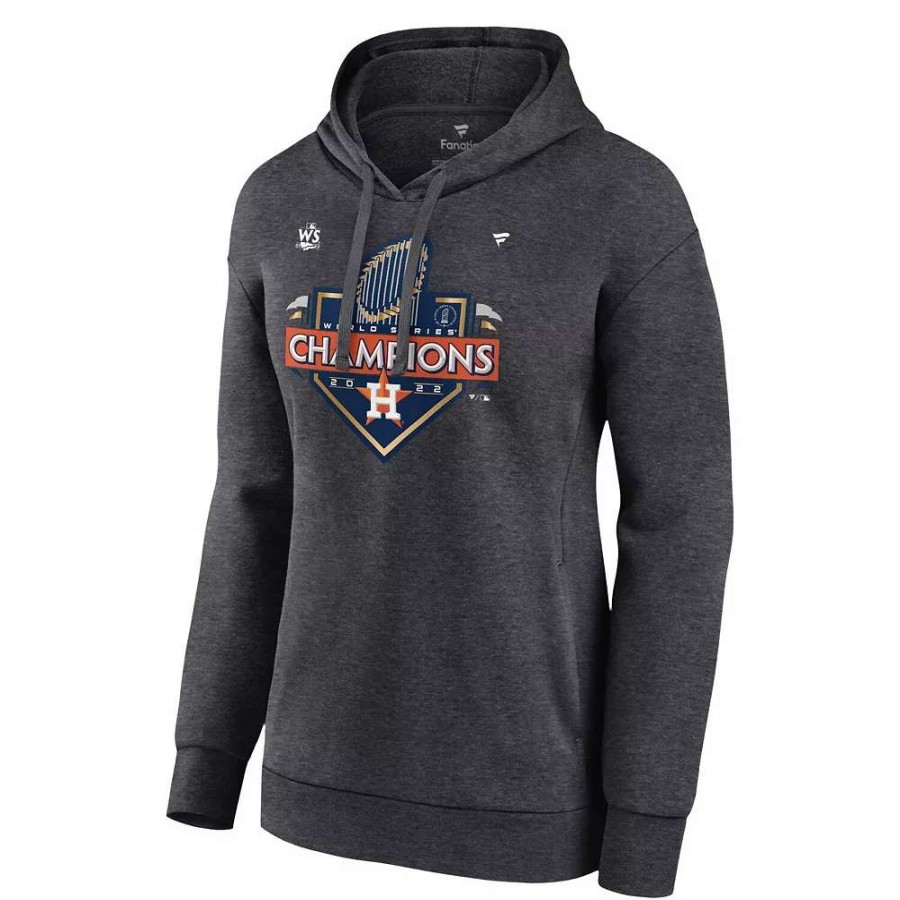 Tops * | Women'S Fanatics Branded Heather Charcoal Houston Astros 2022 World Series Champions Locker Room Pullover Hoodie