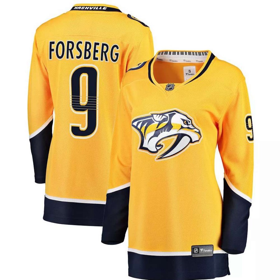 Tops * | Women'S Fanatics Branded Filip Forsberg Gold Nashville Predators Premier Breakaway Player Jersey