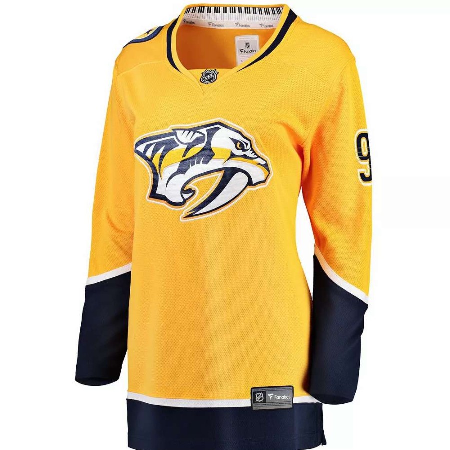 Tops * | Women'S Fanatics Branded Filip Forsberg Gold Nashville Predators Premier Breakaway Player Jersey