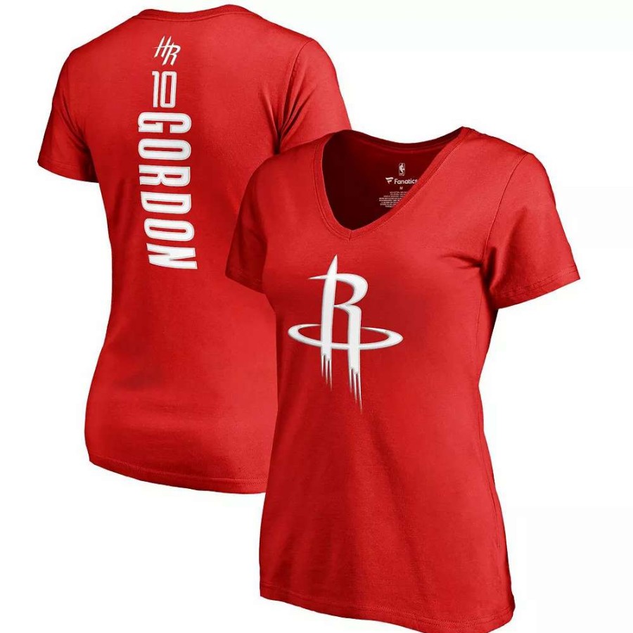 Tops * | Women'S Fanatics Branded Eric Gordon Red Houston Rockets Backer Classic Fit Name & Number V-Neck T-Shirt