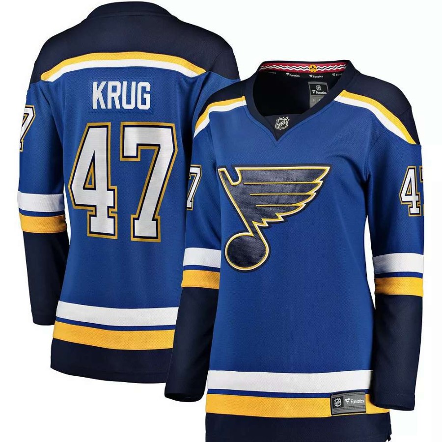 Tops * | Women'S Fanatics Branded Torey Krug Blue St. Louis Blues Home Premier Breakaway Player Jersey