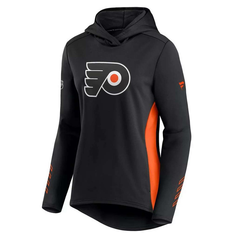 Tops * | Women'S Fanatics Branded Black/Orange Philadelphia Flyers Authentic Pro Locker Room Pullover Hoodie