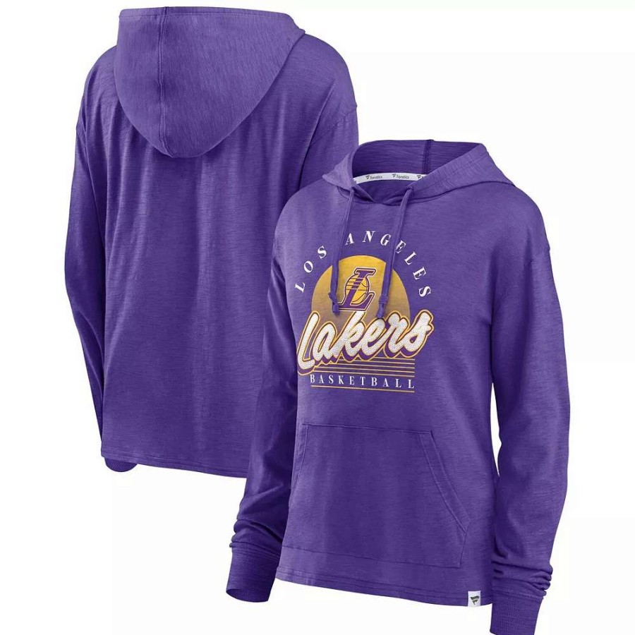 Tops * | Women'S Fanatics Branded Purple Los Angeles Lakers Full Steam Slub Hoodie T-Shirt