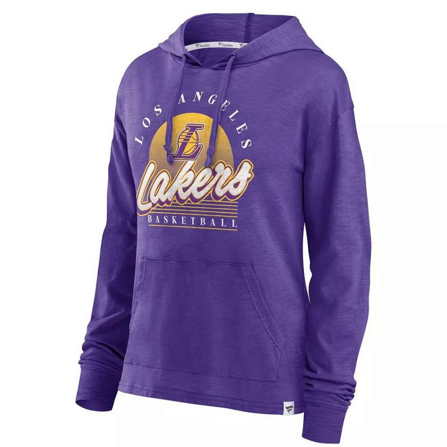 Tops * | Women'S Fanatics Branded Purple Los Angeles Lakers Full Steam Slub Hoodie T-Shirt