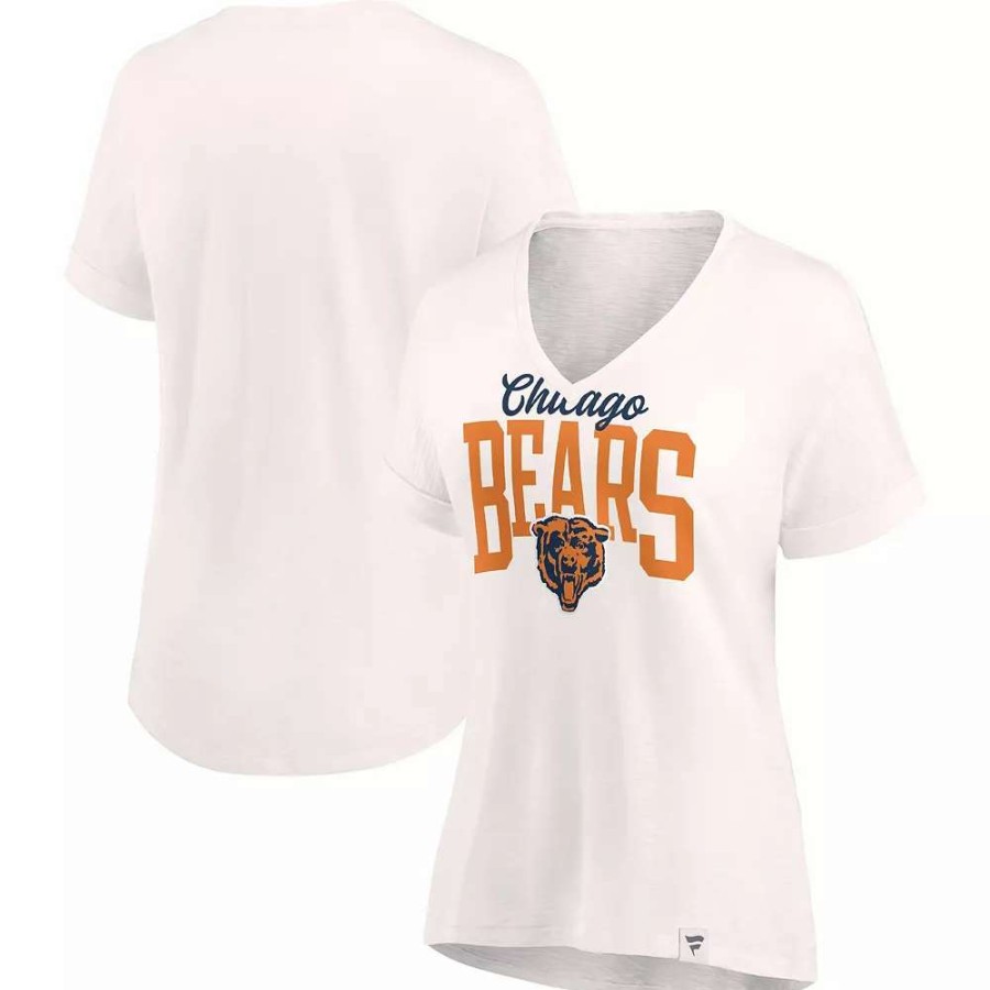 Tops * | Women'S Fanatics Branded Oatmeal Chicago Bears Motivating Force V-Neck T-Shirt