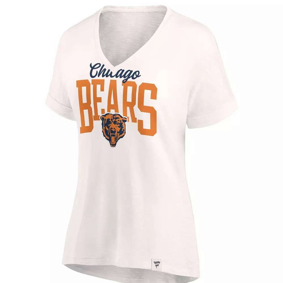 Tops * | Women'S Fanatics Branded Oatmeal Chicago Bears Motivating Force V-Neck T-Shirt