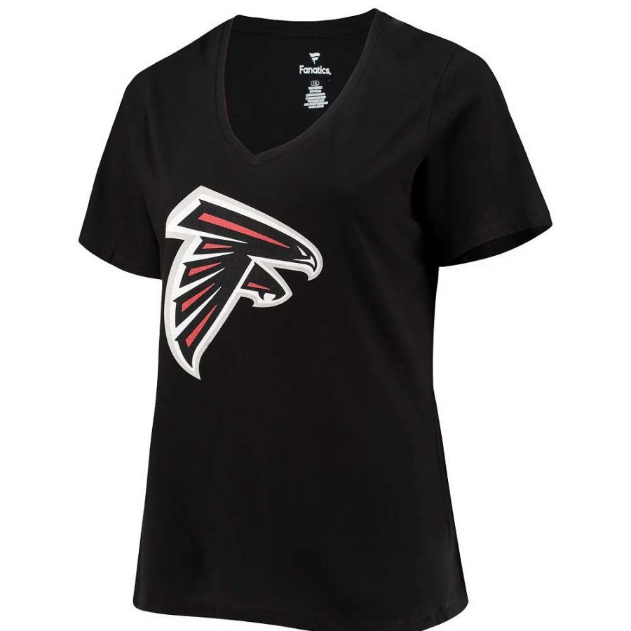 Tops * | Women'S Fanatics Branded Calvin Ridley Black Atlanta Falcons Plus Size Name & Number V-Neck T-Shirt