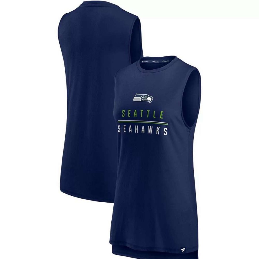 Tops * | Women'S Fanatics Branded College Navy Seattle Seahawks True Contender Tank Top