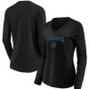 Tops * | Women'S Fanatics Branded Black Miami Marlins Core Team Lockup Long Sleeve V-Neck T-Shirt