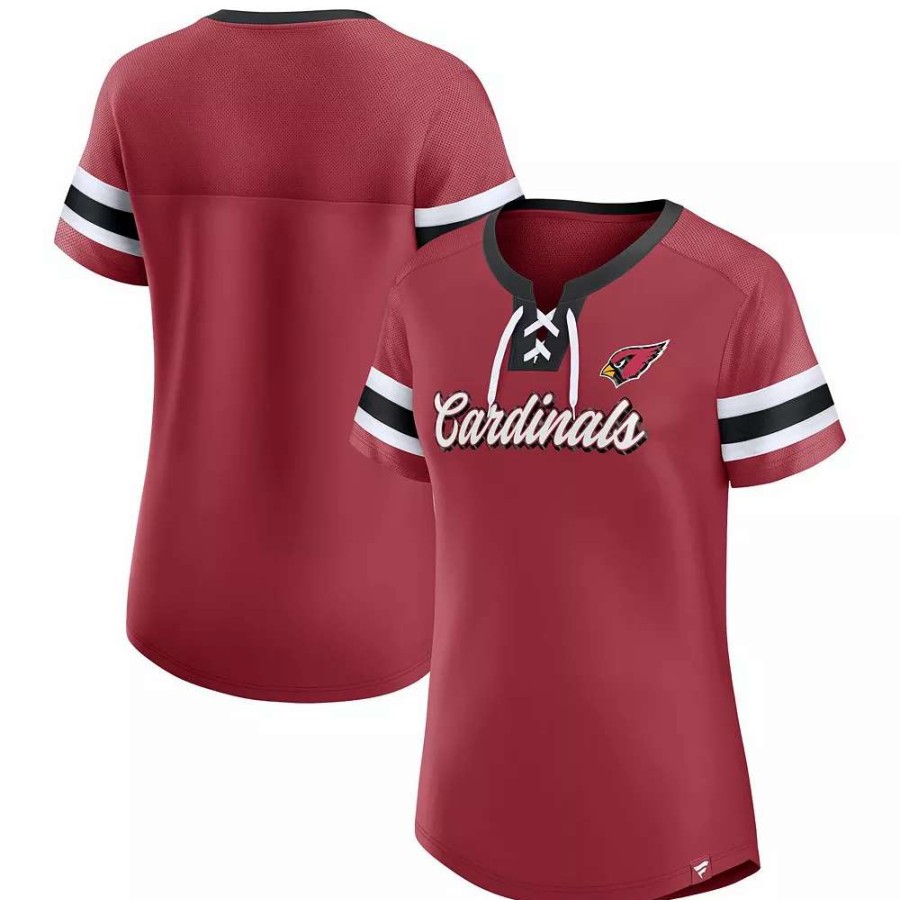 Tops * | Women'S Fanatics Branded Cardinal Arizona Cardinals Original State Lace-Up T-Shirt