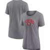 Tops * | Women'S Fanatics Branded Heathered Gray San Francisco 49Ers Drop Back Modern Tri-Blend T-Shirt