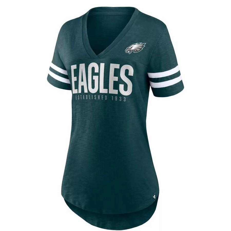 Tops * | Women'S Fanatics Branded Midnight Green Philadelphia Eagles Speed Tested V-Neck T-Shirt