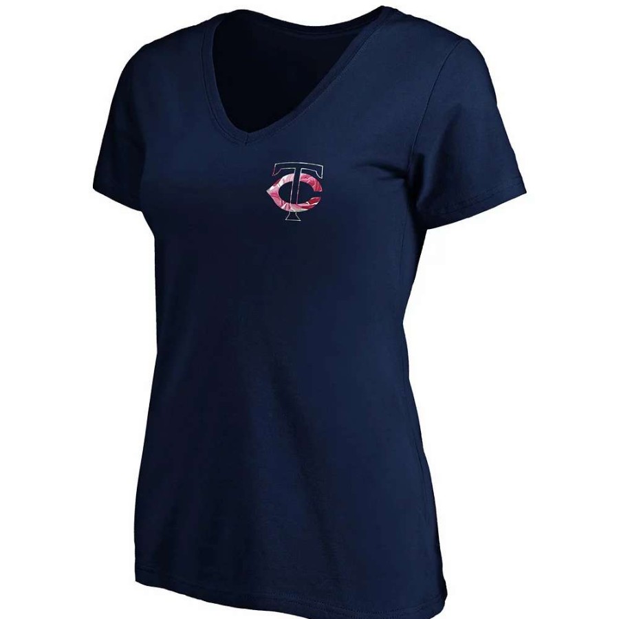 Tops * | Women'S Fanatics Branded Navy Minnesota Twins Mother'S Day Logo V-Neck T-Shirt