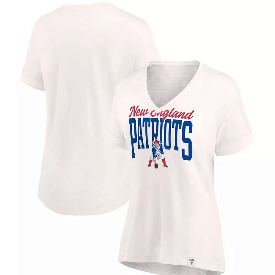 Tops * | Women'S Fanatics Branded Oatmeal New England Patriots Motivating Force V-Neck T-Shirt