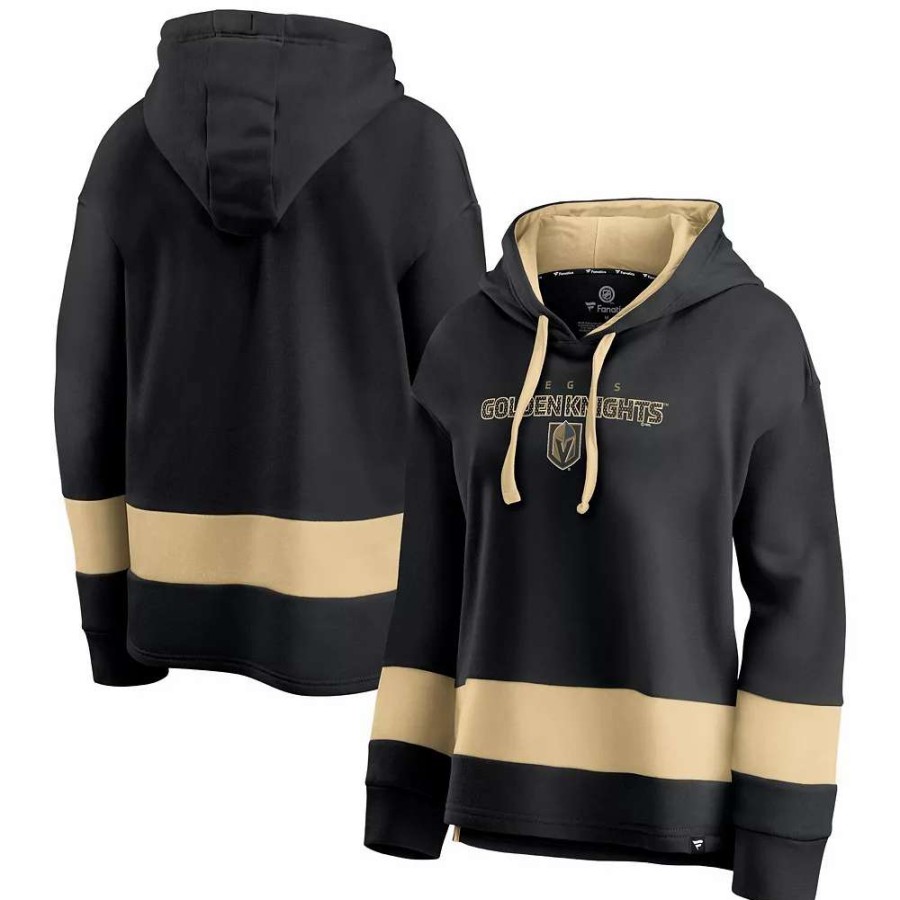 Tops * | Women'S Fanatics Branded Black/Gold Vegas Golden Knights Colors Of Pride Colorblock Pullover Hoodie