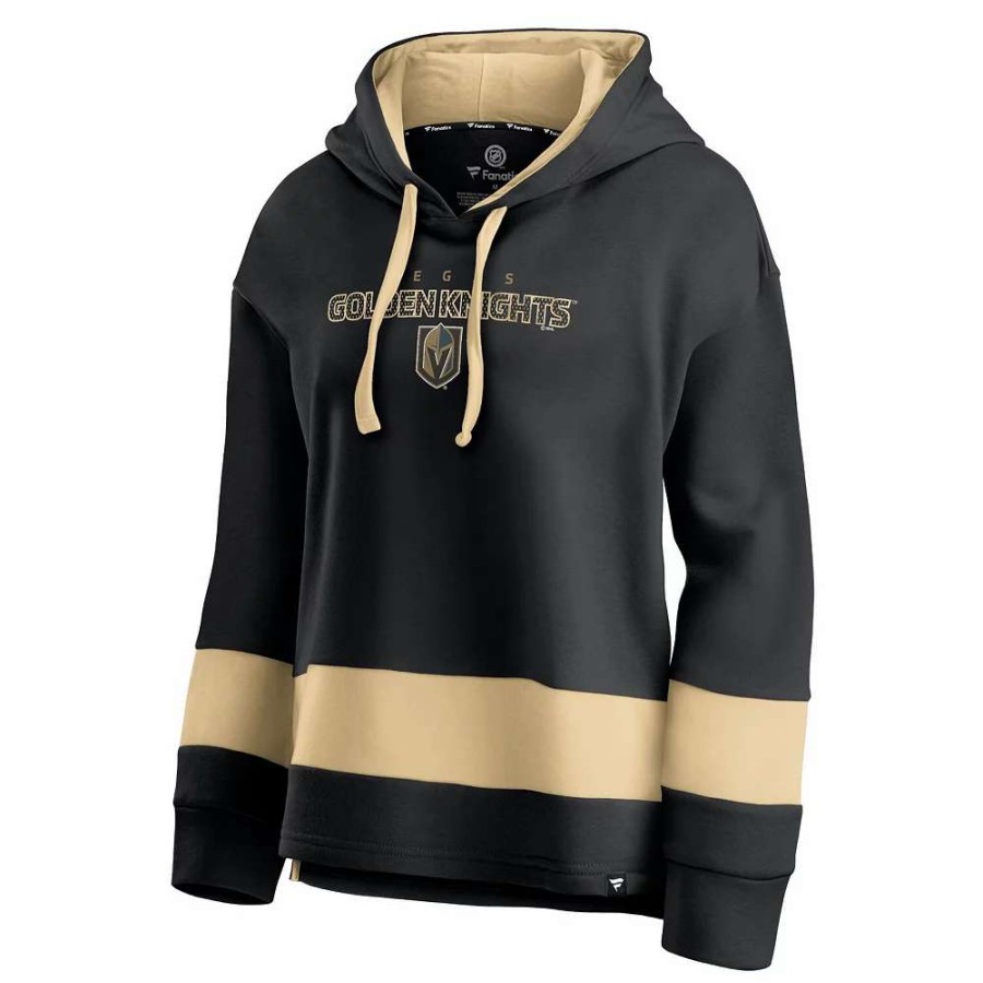 Tops * | Women'S Fanatics Branded Black/Gold Vegas Golden Knights Colors Of Pride Colorblock Pullover Hoodie