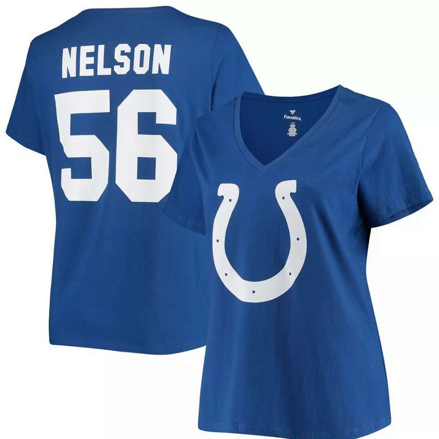 Tops * | Women'S Fanatics Branded Quenton Nelson Royal Indianapolis Colts Plus Size Name & Number V-Neck T-Shirt