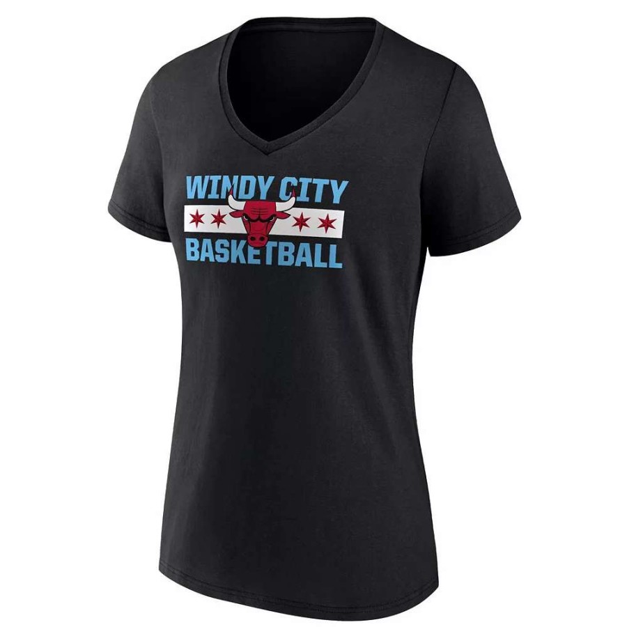 Tops * | Women'S Fanatics Branded Black Chicago Bulls Hometown Collection T-Shirt