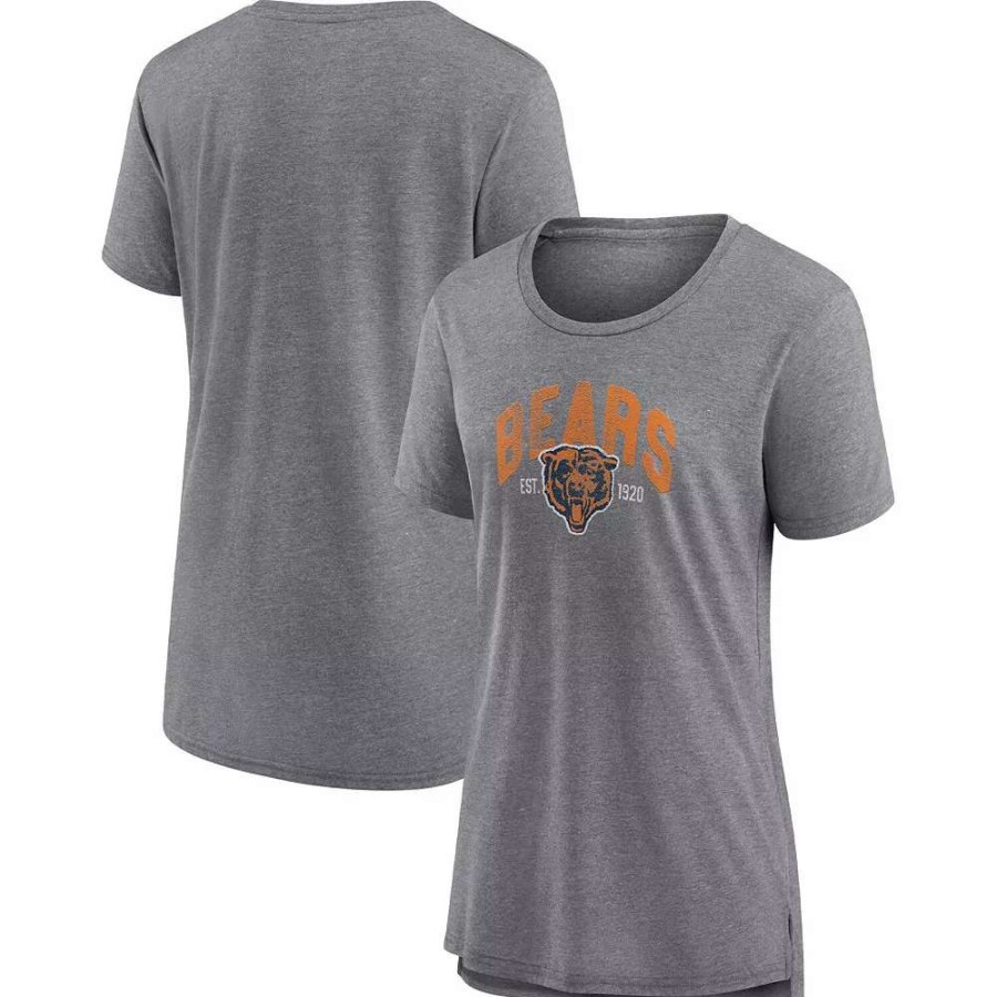 Tops * | Women'S Fanatics Branded Heathered Gray Chicago Bears Drop Back Modern T-Shirt