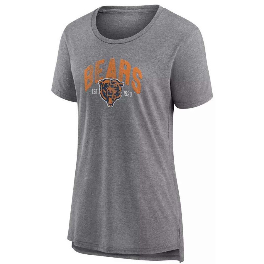 Tops * | Women'S Fanatics Branded Heathered Gray Chicago Bears Drop Back Modern T-Shirt