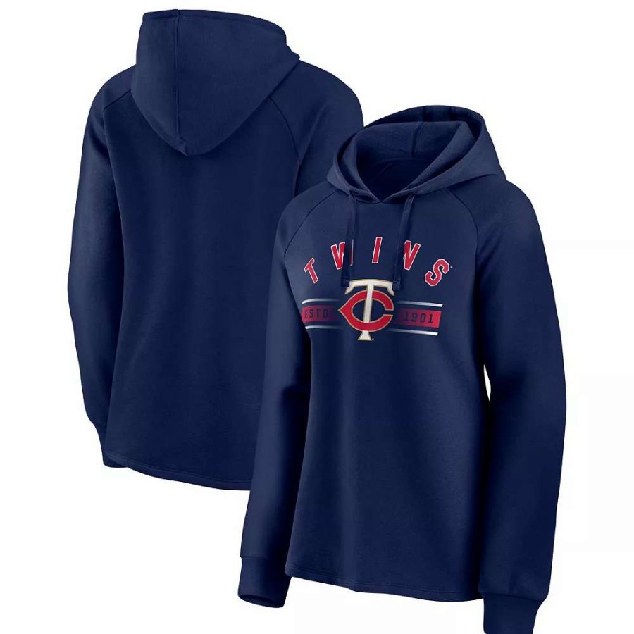 Tops * | Women'S Fanatics Branded Navy Minnesota Twins Perfect Play Raglan Pullover Hoodie