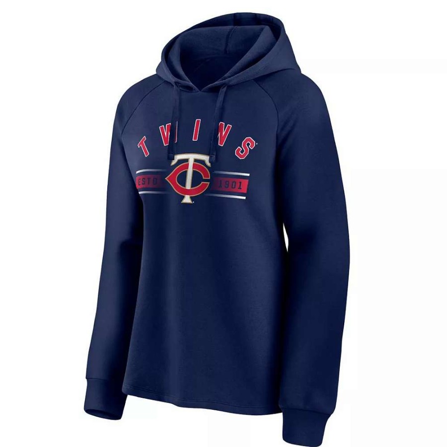 Tops * | Women'S Fanatics Branded Navy Minnesota Twins Perfect Play Raglan Pullover Hoodie