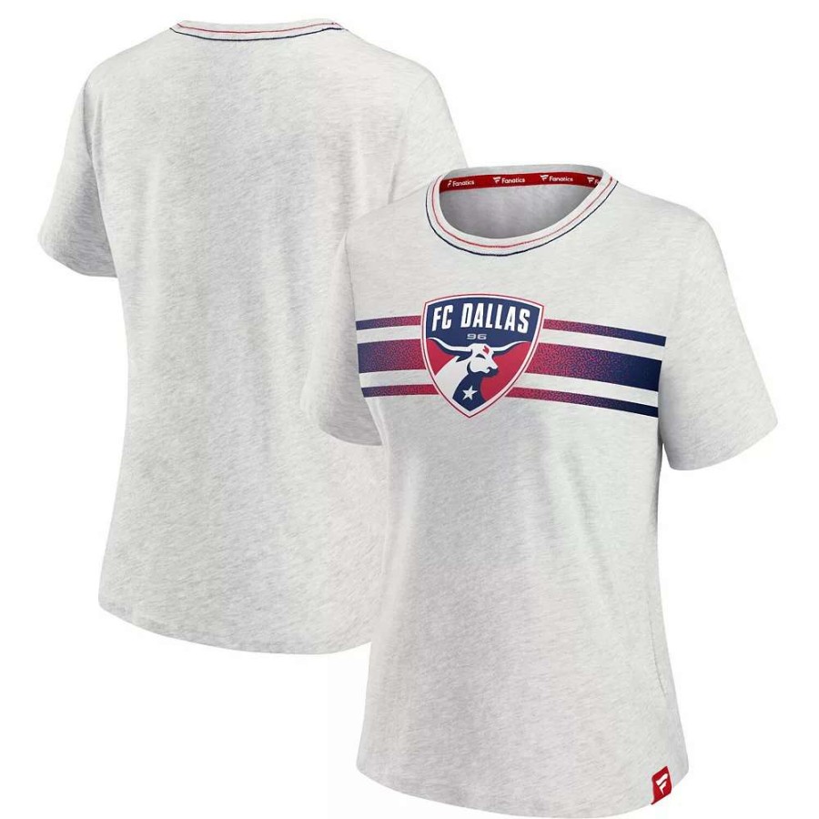 Tops * | Women'S Fanatics Branded Heathered Gray Fc Dallas High Hip Graphic T-Shirt