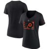 Tops * | Women'S Fanatics Branded Black Philadelphia Flyers Authentic Pro Core Collection Secondary Logo V-Neck T-Shirt