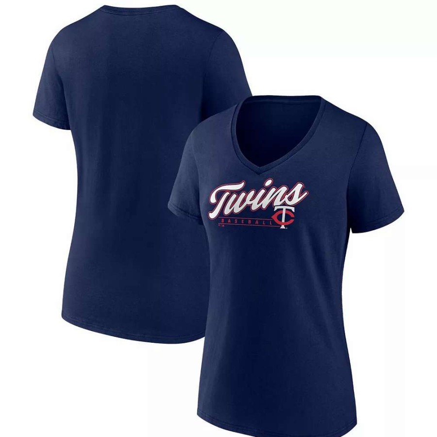 Tops * | Women'S Fanatics Branded Navy Minnesota Twins One & Only V-Neck T-Shirt