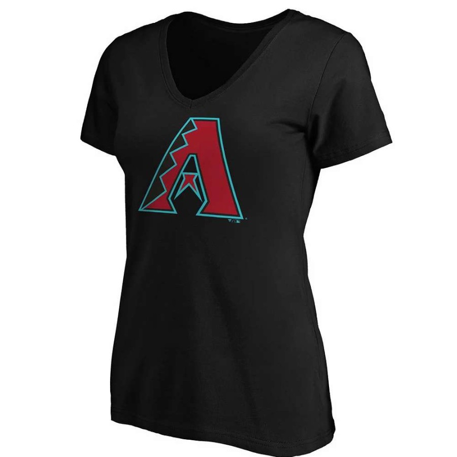 Tops * | Women'S Fanatics Branded Black Arizona Diamondbacks Core Official Logo V-Neck T-Shirt