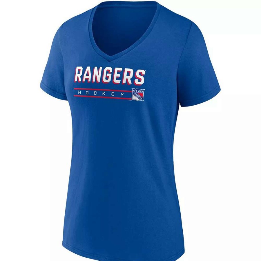 Tops * | Women'S Fanatics Branded Blue/Heathered Gray New York Rangers 2-Pack V-Neck T-Shirt Set